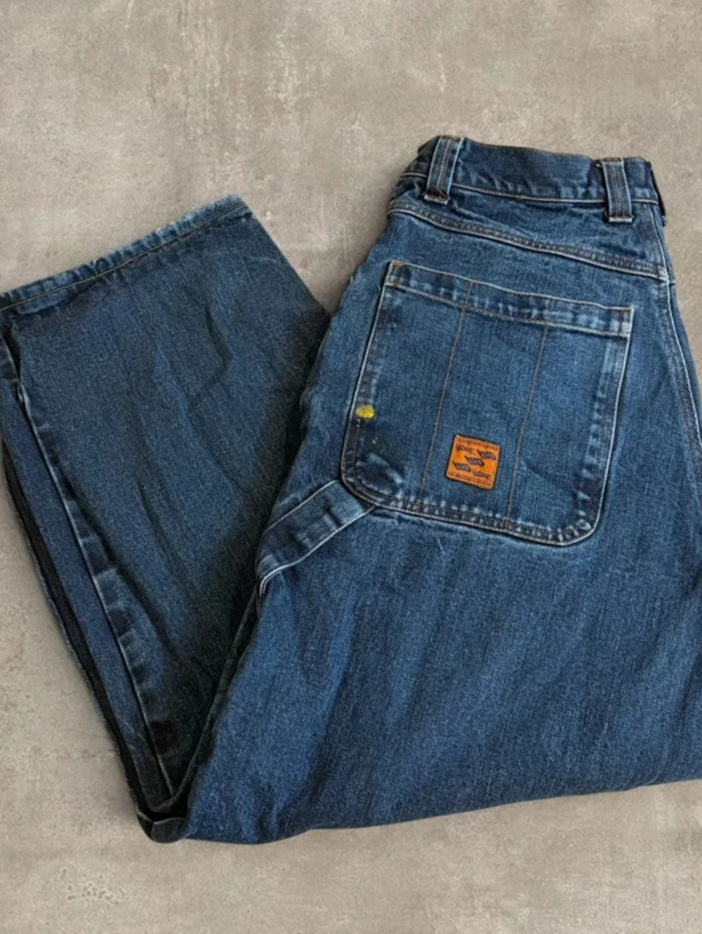 Vintage Headzup Super Baggy Jeans 36x33 Dark Wash Skater Wide Leg Y2K JNCO Style